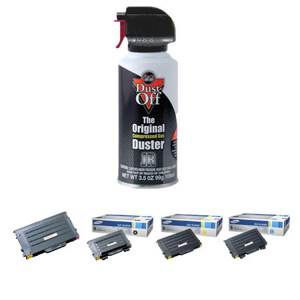  Samsung CLP-510D Bundle - Complete Toner Cartridge Set, Plus Falcon Dust-Off Junior, 3.5 Oz 