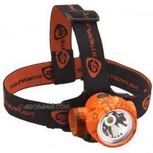  Streamlight 61082 TridentLightweight HP Headlamp with Straps, High Power White Light Center LED and 3 Green LEDs - Realtree Hardwoods Blaze Camo, 50 Lumens 