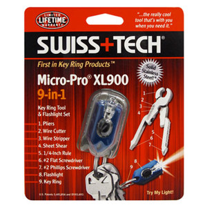  Swiss+Tech PTCSSS-XL9 Micro-Pro 9-in-1 Key Chain Multi Tool Set 