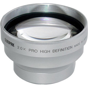  Sunpak 2x Telephoto Conversion Lens for Sony 37mm, Satin Silver Finish, with Pouch 
