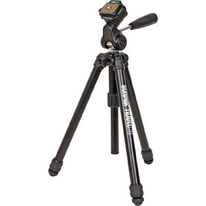 Sunpak Travellite Digital 5 Section Aluminum Tripod with 3-Way Panhead, Supports 3.3lbs, 56.5" Maximum Height, Weighs 2.1lbs 