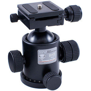  Smith-Victor BH5 Metal Alloy Ball Head with Quick Release Plate, 26 lb. Capacity 