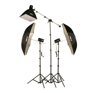  Smith-Victor Fl170k Flashlite Basic Studio 3 Light Soft Box Kit with 110i (110Ws) Flashlite Strobe Light, 16x16" Soft Box 