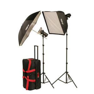 Smith-Victor FL400K Strobe Light BUNDLE w/2 x FLC200 Flashlites & 24x24