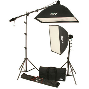  Smith-Victor K74 1600-Watt Professional Quartz Studio Lighting Kit with 1 720-SG, 1 765-UM Lights, Softboxes, Boom Arm, Stands & Cases 