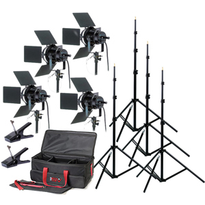  Smith-Victor K76 4000-Watt Professional Quartz Studio Lighting Kit with 2 720-SG & 2 750-SG Lights, 696 Pro Lighting Case. 