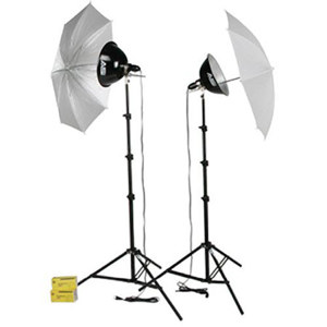  Smith-Victor KT500U, 500 watt Photoflood Light Kit with Umbrellas 