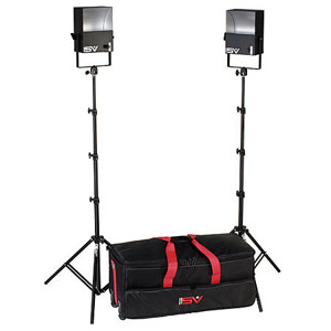  Smith-Victor SL200 - 2 600 Watt SoftLight Quartz Light Kit with Light Cart on Wheels Carrying Case. 