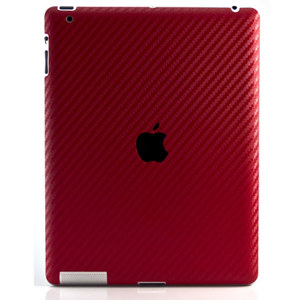 SlickWraps Carbon Fiber Wrap for iPad 3 & 4, Red: Picture 1 regular