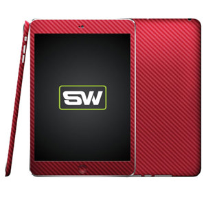 SlickWraps Carbon Fiber Wrap for iPad Mini, Red: Picture 1 regular