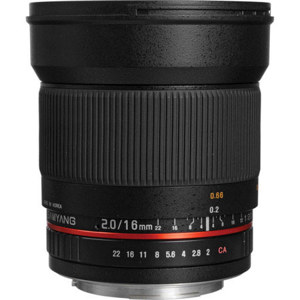  Samyang 16mm f/2.0 Wide Angle Lens for Canon EF 