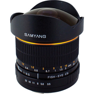  Samyang 8mm Ultra Wide Angle f/3.5 Fisheye Lens for Sony Alpha Mount 