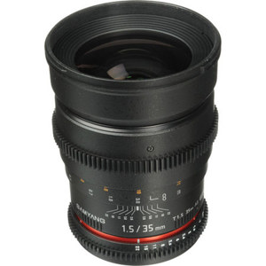  Samyang 35mm T1.5 Cine Wide Angle Lens for Sony Alpha Video DSLR Cameras 