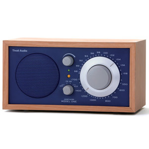 Tivoli Audio Model One M1BLU AM/FM Table Radio, Cherry/Cobalt Blue: Picture 1 regular