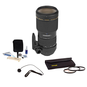  Tamron 70-200mm f/2.8 DI LD (IF) Nikon AF Mount Lens Kit, USA Warranty, with Tiffen 77mm Photo Essentials Filter Kit, Lens Cap Leash, Professional Lens Cleaning Kit, 
