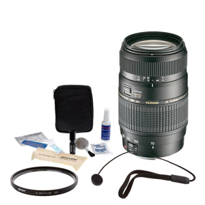  Tamron 70-300mm f/4-5.6 Di LD 1:2 Auto Focus Macro Zoom Lens Kit. w/Built-in Motor for All Nikon Digital Cameras. with Tiffen 62mm UV Filter, Lens Cap Leash, Professional Lens Cleaning Kit 