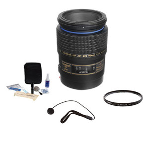 Tamron SP 90mm f/2.8 Di 1:1 AF Macro AF Lens Kit for Maxxum & Sony Alpha Mount, wit Tiffen 55mm UV (Ultra Violet) Glass Filter - Lens Cap Leash - Professional Lens Cleaning Kit