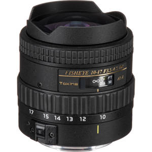  Tokina 10-17mm F/3.5-4.5 DX Autofocus Fisheye Zoom Lens for Canon EOS Digital SLR Cameras, with Built-in Hood 