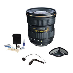  Tokina 12-28mm f/4.0 AT-X Pro APS-C Lens for Canon - Bundle - With Pro-Optic 77 Filter Kit (UV, Slim CPL, Neutral Density 2 (ND2)), Cleaning Kit, CapKeeper 2 (Model CK-2) Lens Cap Leash 