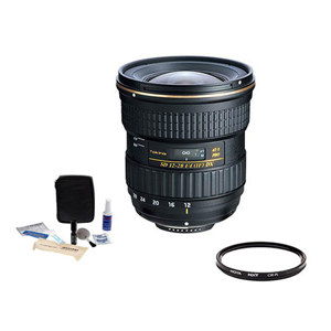  Tokina 12-28mm f/4.0 AT-X Pro APS-C Lens for Canon - Bundle - with HOYA 77mm NXT Low Profile Circular Polarizer Filter and Adorama 1836A Cleaning Kit for Optics and Cameras 