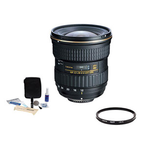  Tokina 12-28mm f/4.0 AT-X Pro DX Lens for Nikon - Bundle - with HOYA 77mm NXT Low Profile Circular Polarizer Filter and Adorama 1836A Cleaning Kit for Optics and Cameras 