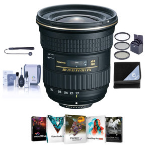  Tokina 17-35mm F/4 AT-X Pro FX Lens for Nikon Digital SLR Cameras - Bundle - with HOYA 82mm Low Profile HMC NXT UV Filter, and Adorama 1836A Cleaning Kit for Optics and Cameras 