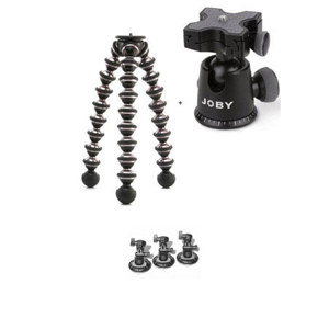 Cinetics CineSquid Set of 3 Suction Cups - Bundle - Joby Gorillapod Focus and Ballhead X Combo Max Weight: 11 lb, Black 