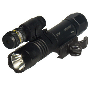  UTG LED Tactical Flashlight with QD Mount and Adjustable Red Laser Combo 