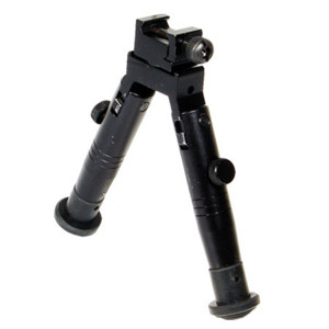  UTG Universal Shooter's Bipod - Pistol/Competition Profile Fixed Height with Rubberized Comfort Stand, 5.1" 