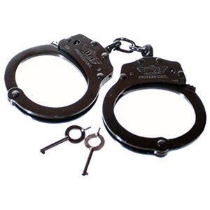  UZI Professional Handcuff with 2 Keys, Black 