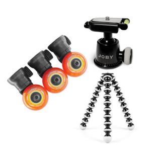  Cinetics MiniSkates Set: 3 Wheels + Case - Bundle - with Joby Gorillapod SLR Zoom, Tripod Combo BH-1 Ball Head 