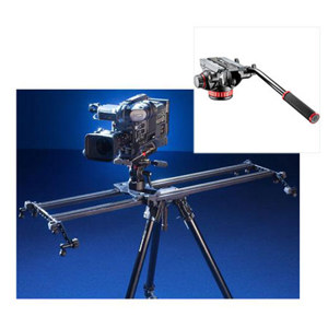  Glidecam VistaTrack 30-24, 24" Track/Dolly System, for Cameras up to 30 lbs - BUNDLE - with Manfrotto MVH502AH Pro Video Head 