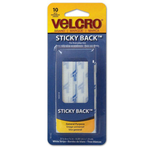 Velcro 3-1/2" White Sticky Back Fasteners 90162