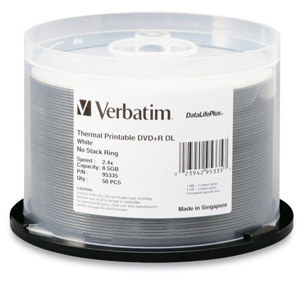 Verbatim DVD+R Double Layer, 8.5GB, 2.4X, White...: Picture 1 regular