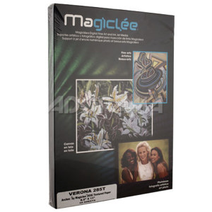  Magiclee Verona, Watercolor Fine Art Textured Matte, Bright White Inkjet Paper, 285 gsm, 8.5x11", 50 Sheets. 