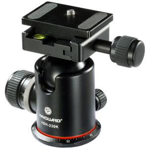  Vanguard ABH-230K Ball Head with Quick Release & Combination-Friction Forces Control (CFFC), Max Height: 3-7/8", Max Loading Capacity: 66 lbs 