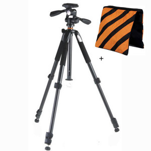  Vanguard Alta + 203AP Aluminum Alloy Tripod Kit, with PH-12 Panhead, Tripod Bag, Maximum Height 57", Supports 4.4 lbs. Flashpoint Weight Sand Bag, Holds 10 Lbs.,(Shipped Empty) 