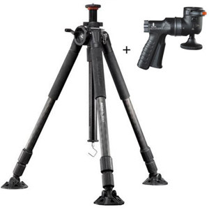 Vanguard Auctus Plus 323CT Lightweight Carbon Fiber Tripod Legs, Dual-Function Wheel Gear System, 3-Section All-Terrain Feet, - Bundle - with GH-100 Grip Head with G.P.R. Grip, Position, Release System
