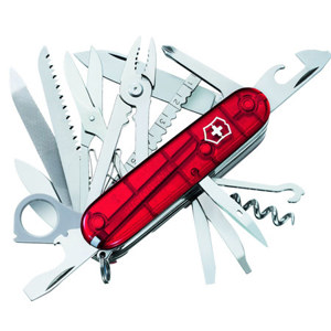  Victorinox Swiss Army SwissChamp Knife, 91mm/3.58", Ruby 