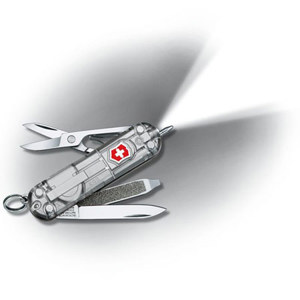  Victorinox Swiss Army 58mm/2.28in Silver Tech Signature Lite Pocket Knife, Silver Translucent 