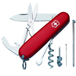  Victorinox Swiss Army 91mm/3.58in Compact Pocket Knife, Red 