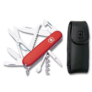  Victorinox Swiss Army 91mm/3.58in Huntsman Pocket Knife with Pouch, Black 