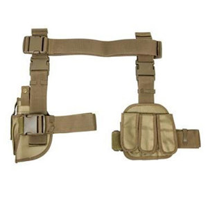  NcSTAR Vism 3 Piece Drop Leg Gun Holster and Magazine Pouch, Tan 