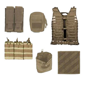  NcSTAR Vism Zombie Rezurrection Alpha Kit with Vest, MOLLE Panel, 4 Pouches, Tan 