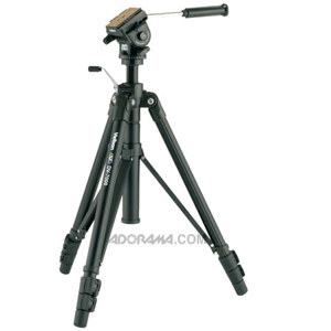  Velbon DV7000 3-Section Ultra Heavy Duty Tripod with Geared Center Column, 2-Way Fluid Head and QB-6RL Quick Shoe, Max Height 64", Supports 9.9 lbs 
