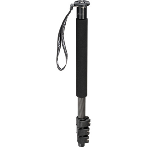  Velbon GEO POD E64 4-Section Flip Lock Carbon Fiber Monopod with Wrist Strap, 21" to 65.7" Height, Black 