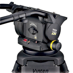  Vinten Vision 250 Pan & Tilt Head, Black with Quickfix / 4-Bolt Flat Base, Supports 73 lbs. 
