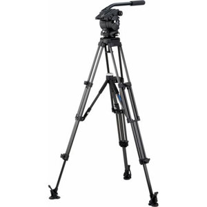  Vinten V3AS-AP2M Vision 3AS Pan and Tilt Fluid Head with Two Stage Aluminum Tripod, Mid-Level Spreader & Soft Case, Supports 11 lbs, Black 