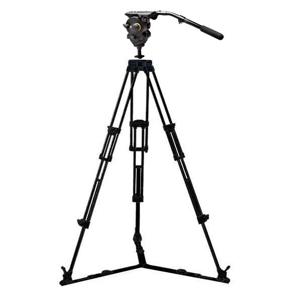  Vinten Black Vision 100 Tripod System, with Vision 100 Fluid Head, Dual Telescopic Pan Bars, 2-Stage Aluminum Pozi-Loc Tripod & ENG OB Skid, Supports 15 to 44 lbs. 