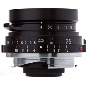  Voigtlander Color-Skopar 25mm f/4.0 Pancake Lens with Leica M Mount - Black 